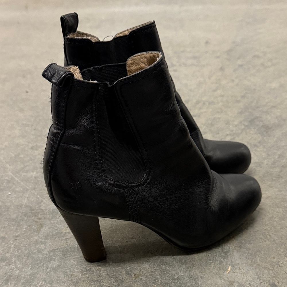 Frye Black Leather Ankle Booties - Picture 2 of 5